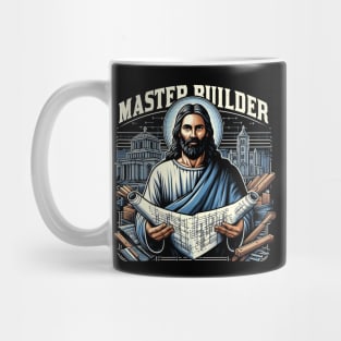 Master Builder, Jesus holding a blueprint or architectural plans Carpenter Mug